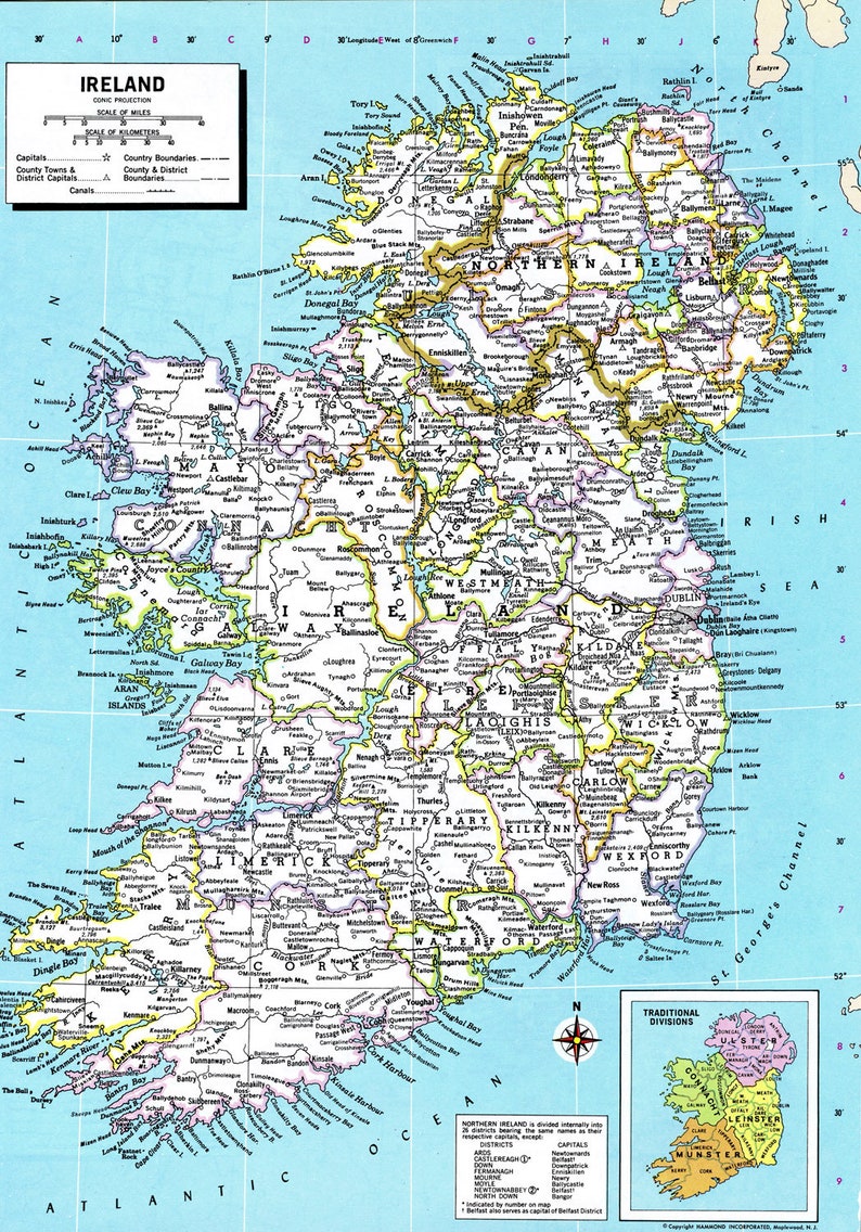 Ireland Map Instant Download 1980 - Il 794xN.2125667538 Qewv 