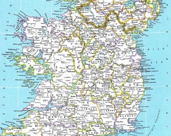 Ireland Map Instant Download - Printable Map, Digital Download, Wall Art, Antique Map