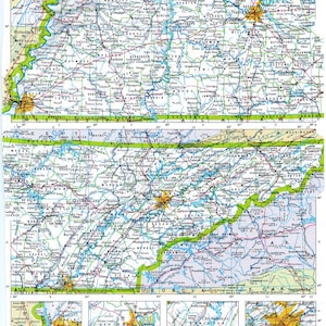 Tennessee Karte digitaler Download - druckbare Karte, Karte von Tennessee, Wohnkultur, Wandkunst, sofortiger Download, Road Trip, Reisegeschenk für ihn sie