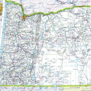 Oregon Karte digitaler Download - druckbare Karte, Karte von Oregon, Dekoration, Wandkunst, sofortiger Download, Road Trip, Reisegeschenk für ihn sie