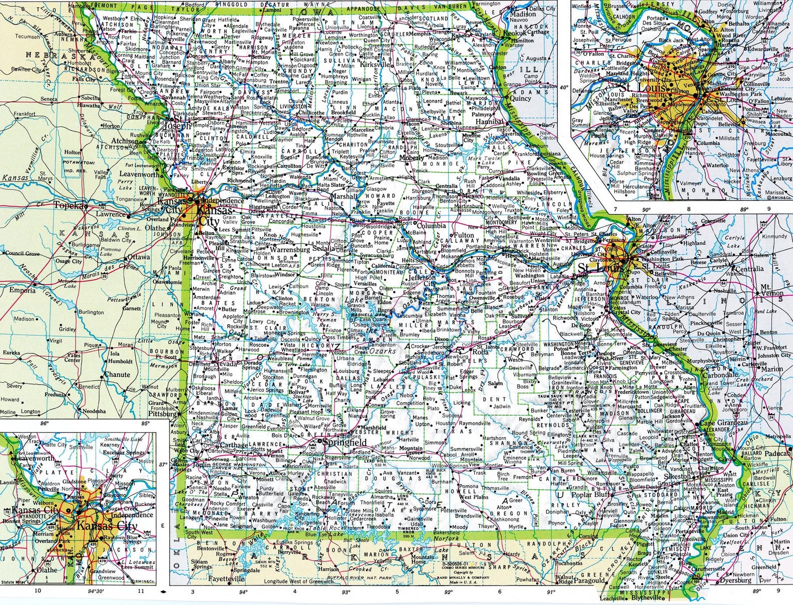 Missouri Map.pdf Missouri Map Digital Download - Printable Map, Map of Missouri, Home ...