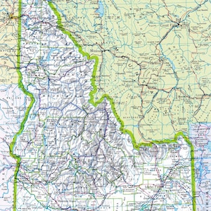 Idaho Karte Digitaler Download - Druckbare Karte, Karte von Idaho, Wohnkultur, Wandkunst, sofortiger Download, Road Trip, Reisegeschenk für Ihn Sie
