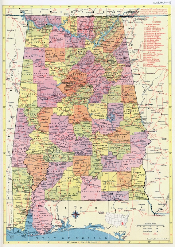 Alabama Map : Alabama Flag Facts Maps Capital Cities Attractions ...