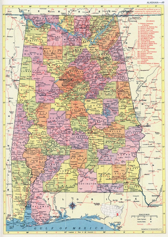 Alabama Map : Alabama Flag Facts Maps Capital Cities Attractions ...