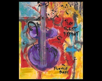 Bass - Art Print -  "Purple Bass" - Hand Signed
