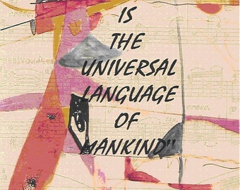 Inspirational Music Print - 'Music is the Universal Language'