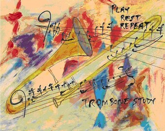 Trombone Study - Print - Hand Signed