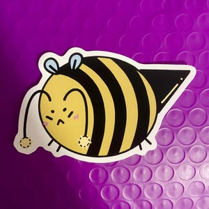 Big Fat Angry Cute Bee Vinyl Sticker - 3”