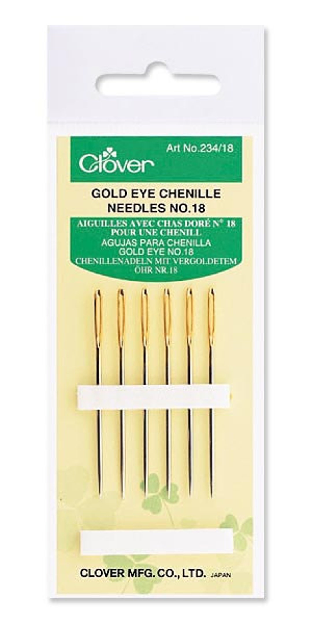 Clover Size 24 Gold Eye Chenille Needles, Clover #234-24