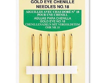 Clover Gold Eye Chenille Needles Size 22 Part No. 234