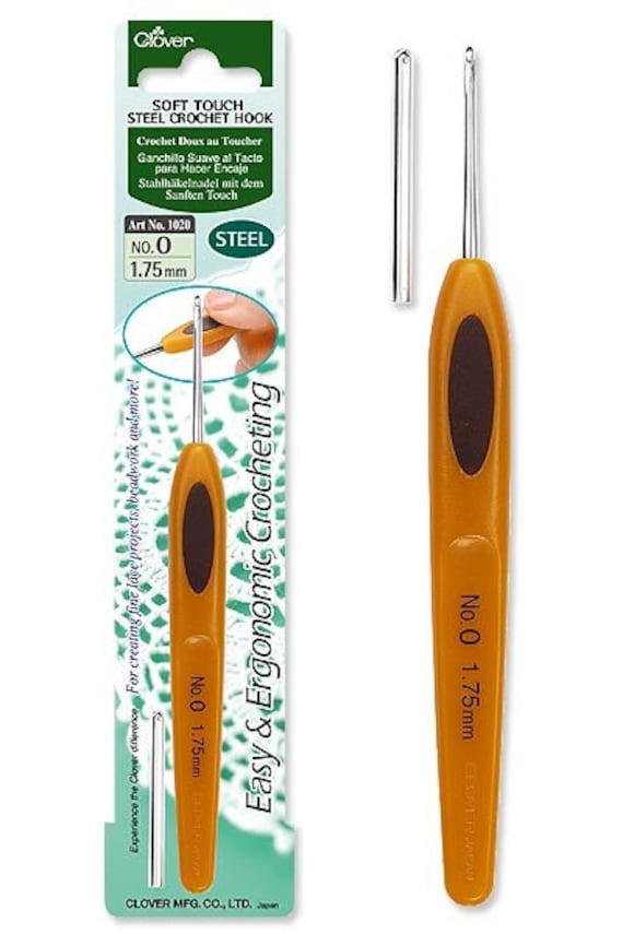 Clover Size 8 Soft Touch Steel Crochet Hook Part No. 1024/No. 8