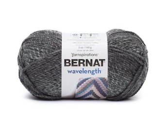 Bernat Wavelength Acrylic Knitting Crocheting #5 Bulky Craft Yarn 5 Ounce Skeins Balls Snowflake Obsidian