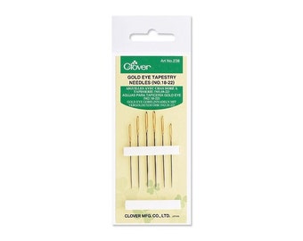 Clover Gold Eye Tapestry Needles Size 18 to 22 Part No. 238