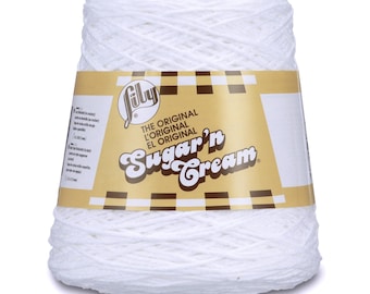 Lily Sugar 'N Cream Knitting Crocheting Cotton 14 oz Cone Color No. 02001 White
