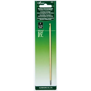 Clover Size F 3.75 mm Interchangeable Tunisian Bamboo Crochet Hook Part No. 3691