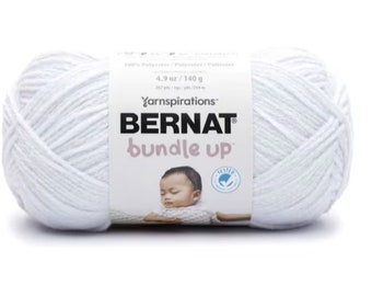 Bernat Bundle Up Polyester Knitting Crocheting Craft Baby Yarn 4.9 Ounce Skein Color: cloud white