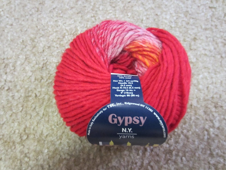 Yarns Gypsy Yarn ID No 3 DISCONTINUED N.Y 38074 Color No