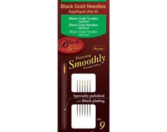 Clover Black Gold Quilting Hand Sewing Needles Assortment Size No. 9, 10, 12 Part No. 4983