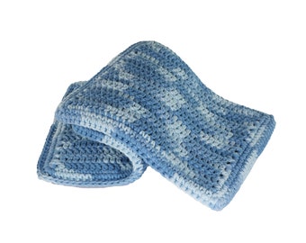 100% Cotton Hand Crocheted Dishcloth Washcloth Color: FADED DENIM