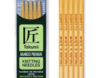 Clover 5 Inch Size 2 Takumi Double Point Bamboo Knitting Needles Part No. 3014-2