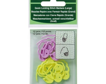 Clover Quick Locking Stitch Markers Size Large Part No. 3032