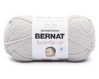Bernat Bundle Up Polyester Knitting Crocheting Craft Baby Yarn 4.9 Ounce Skein Color: dove