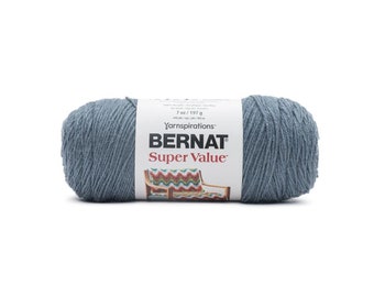 Bernat Super Value Acrylic Knitting Crocheting Craft Number 4 Worsted Weight Yarn Color: Colonial Blue