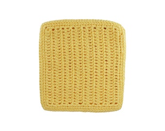 Pot Holder Hot Pad Doily Trivet Pure Cotton Hand Crocheted Handmade Color: Yellow
