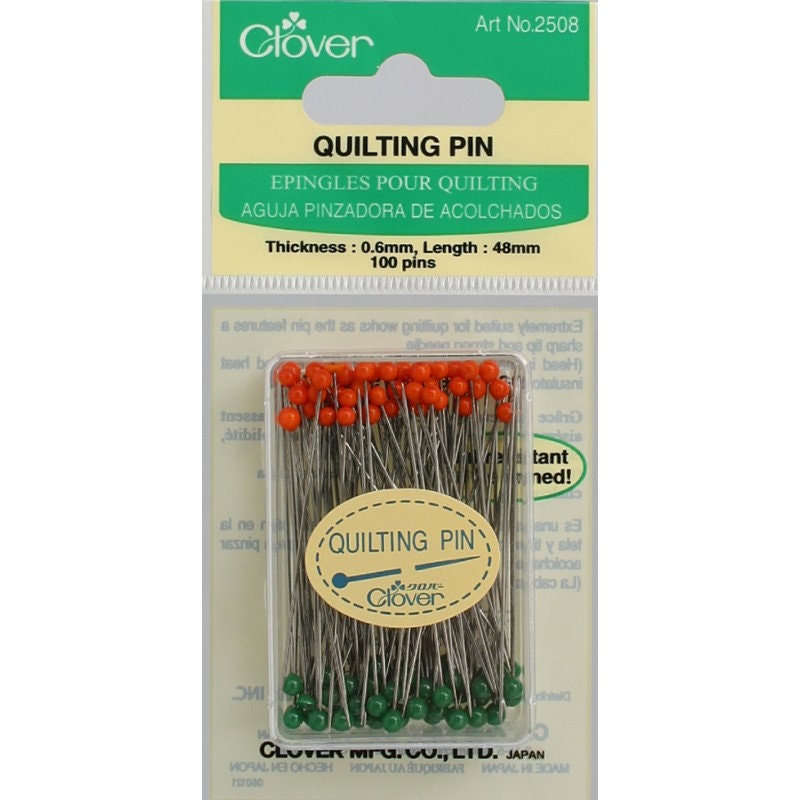 Clover Quilting Pins 2508 - Extra fine glass-headed pins by Bra