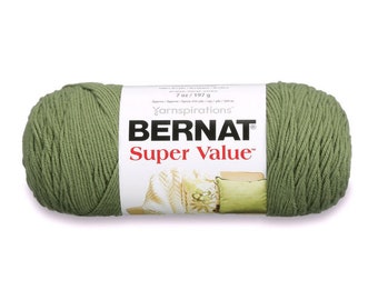 Bernat Super Value Acrylic Knitting Crocheting Craft Yarn Color No: 53243 Forest Green