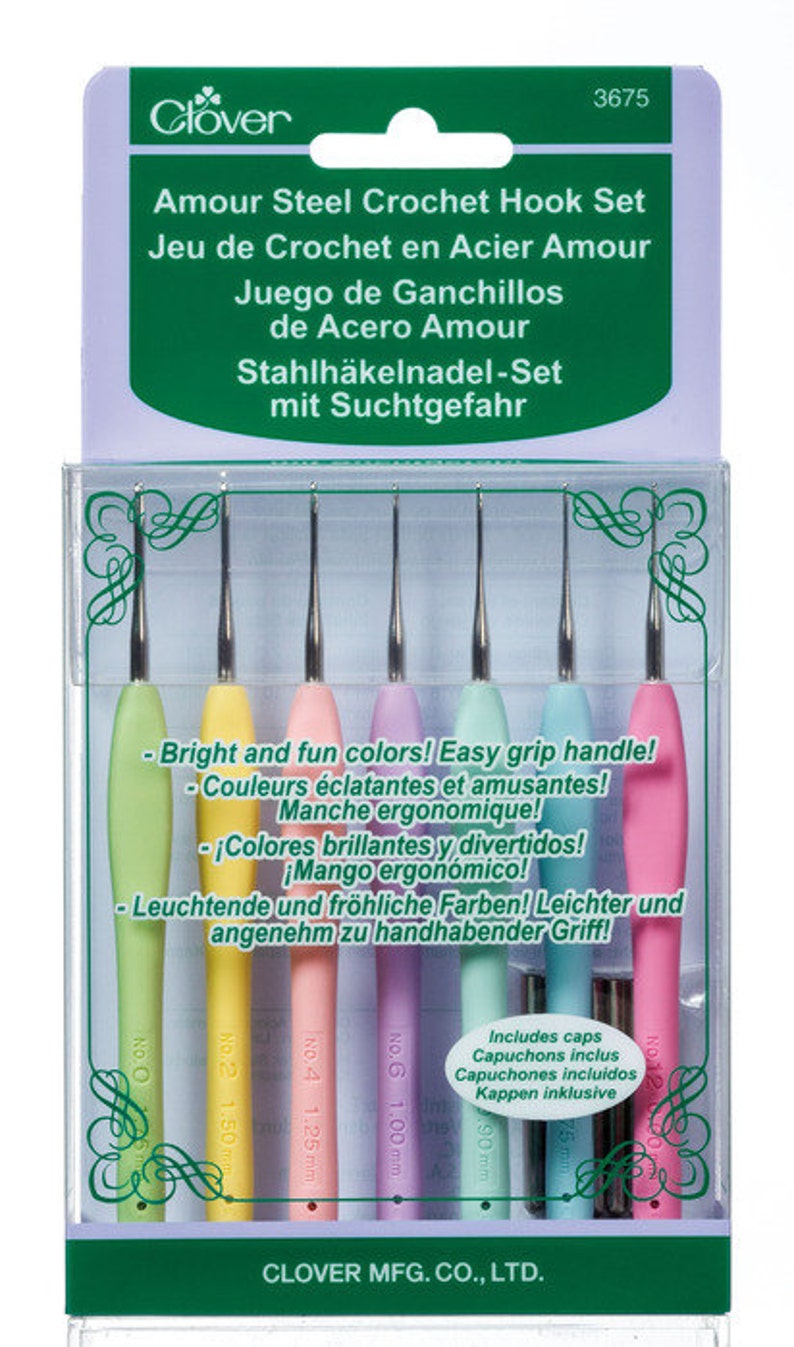 Clover Amour Steel Crochet Hook Gift Set Part No. 3675 Etsy