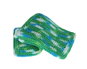 Pot Holder Hot Pad Doily Trivet Pure Cotton Hand Crocheted Handmade Color: Emerald Energy Ombre