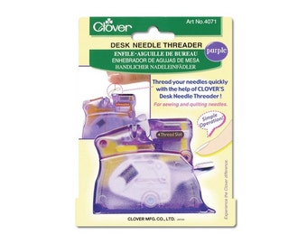 Clover Desk Needle Threader Color: PURPLE Part No. 4071