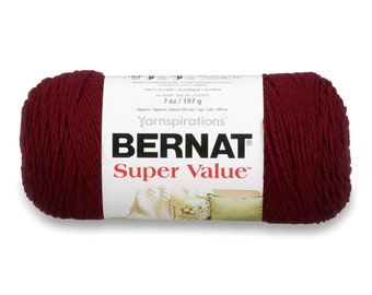 Bernat Super Value Acrylic Knitting Crocheting Craft Yarn Color No: 07636 Burgundy