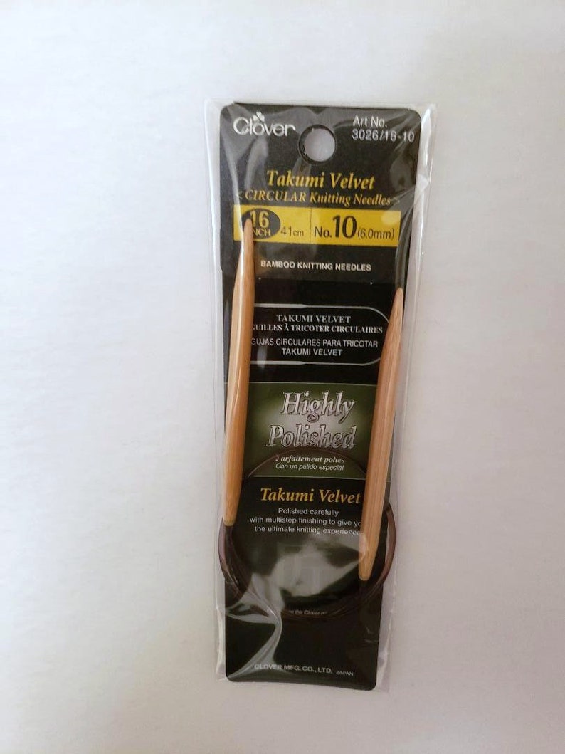 Clover 16 Inch Size 10 Takumi Velvet Circular Bamboo Knitting Needles Part No 3026-16-10 DISCONTINUED