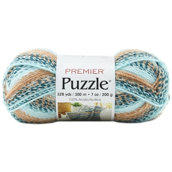 Premier Puzzle Worsted 100% Acrylic Knitting Crocheting Craft Yarn Color:  Go Fish 