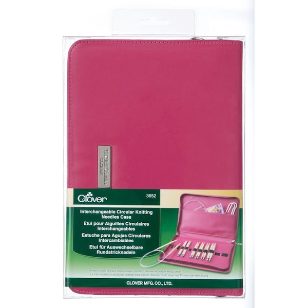 Clover Interchangeable Circular Pink Knitting Needle Case Part No. 3652