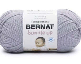Bernat Bundle Up Polyester Knitting Crocheting Craft Baby Yarn 4.9 Ounce Skein Color: violet grey