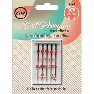 Clover Best Premium Anti-Glue Sewing Machine Needles Size 75/11 - 5 Piece Pack For Sticky Fabrics