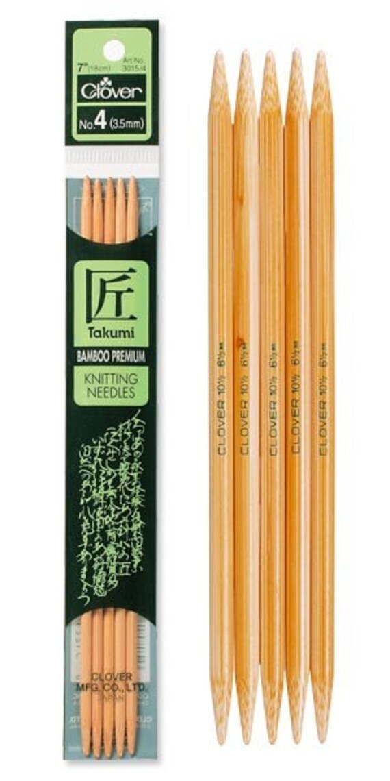 Clover Bamboo Knitting Needle - Double Point - 5 Piece - 7-inch (View Sizes)
