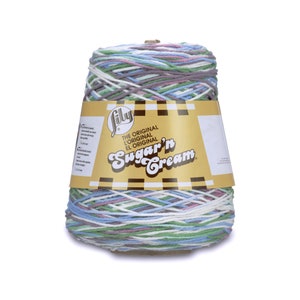 Lily Sugar &#39;N Cream Knitting Crocheting Cotton 14 oz Cone Color No. 02323 Freshly Pressed Ombre