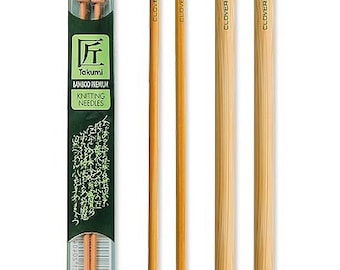 Clover 9 Inch Size 4 Takumi Single Point Bamboo Knitting Needles Part No. 3011-4