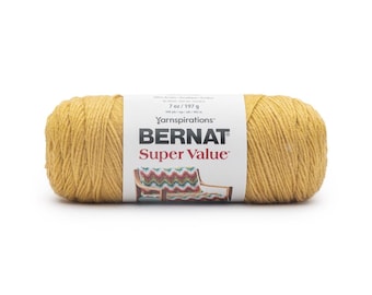 Bernat Super Value Acrylic Knitting Crocheting Craft Number 4 Worsted Weight Yarn Color: Curry