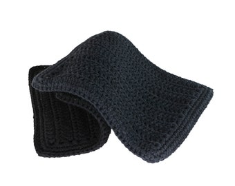 Pot Holder Hot Pad Doily Trivet Pure Cotton Hand Crocheted Handmade Color: Black