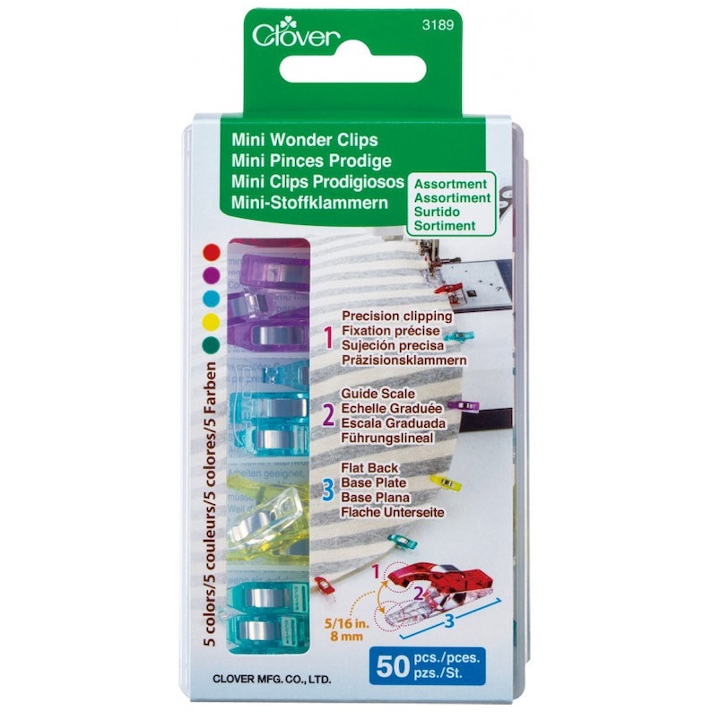Clover Mini Wonder Clips 50 Pieces Sewing Quilting Part No 3189