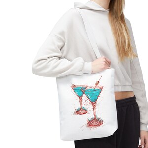 Torba typu tote Messy Martini - zabawny prezent dla miłośników koktajli, wielokrotnego użytku torba na zakupy, torba na zakupy, letnia torba plażowa, stylowy dodatek do torebki