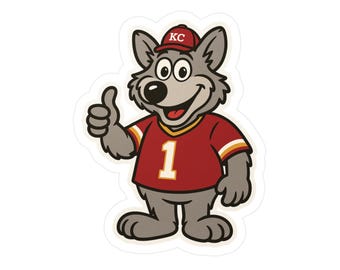 KC Wolf Sticker: Kansas City Chiefs Football Decal - Sports Fan Gift