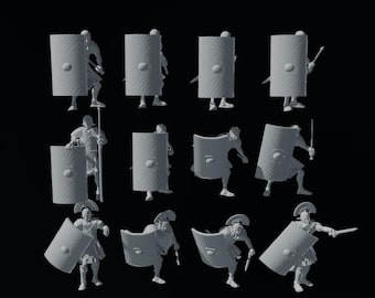 Roman Legionary Miniatures – 13-Pack 3D STL Files (10-28mm Scale)