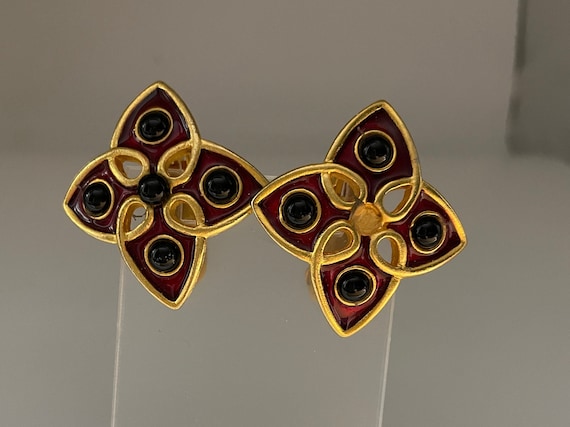 David Dubin Vintage Quatrefoil Clip Earrings