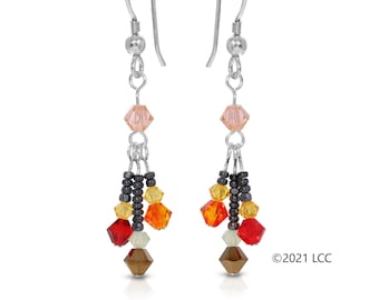 You choose from 7 Stunning color choices - Alaska Crystal Impressions Earrings